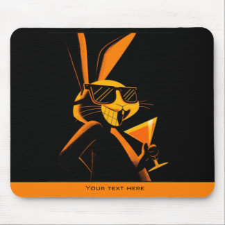 Mousepad Cool Playful Retro Poster Rabbit Nightclub Mood 