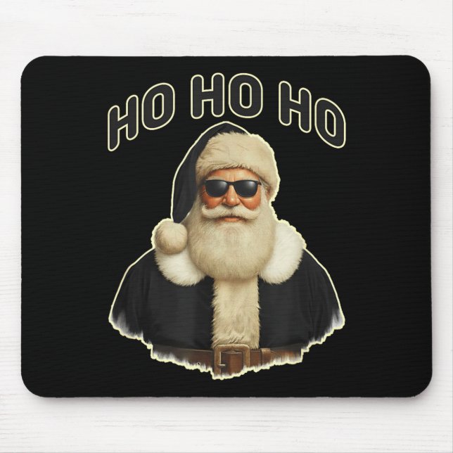 Mousepad Cool Santa In Black Hat Sungles Graphic  (Frente)