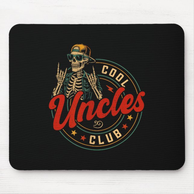 Mousepad Cool Uncles Club Shirt Funny Skeleton Uncle Men Fa (Frente)