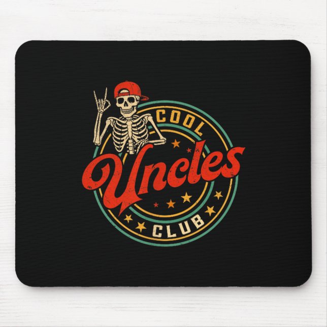 Mousepad Cool Uncles Club Shirt Retro Funny Skeleton New Un (Frente)