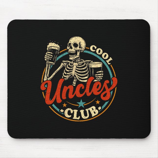 Mousepad Cool Uncles Club Shirt Uncle Skeleton Men Fathers  (Frente)