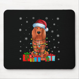 Mousepad Coonhound Dog Ugly Xmas Lights Papais noeis Coonho