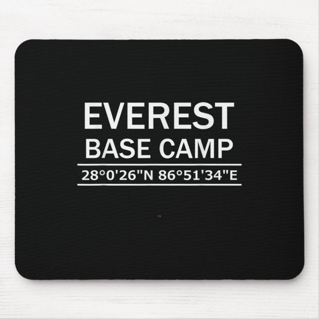 Mousepad Coordenadas da Base do Monte Everest (Frente)