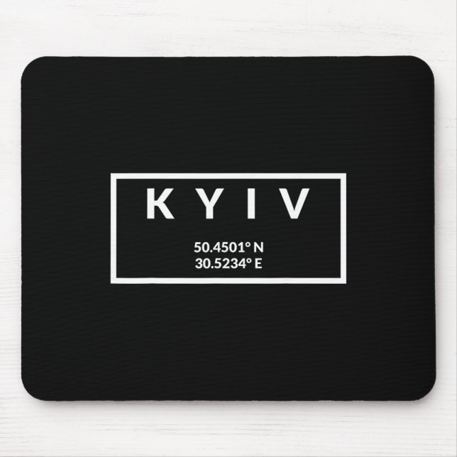 Mousepad Coordenadas da Capital da Ucrânia - Kyiv 1  (Frente)