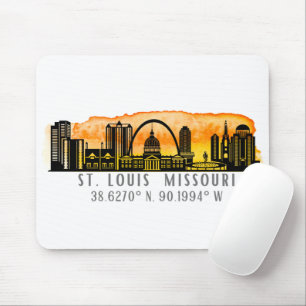 Mousepad Coordenadas do Mapa do Skyline Louis Sunset
