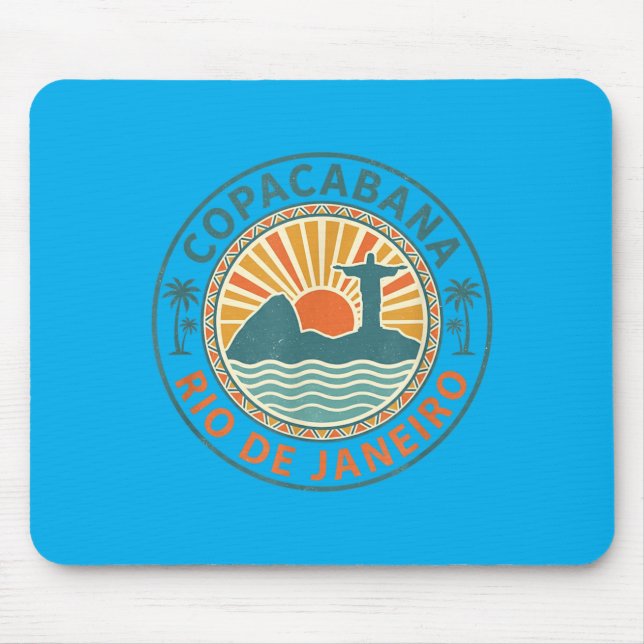 Mousepad Copacabana Rio de Janeiro Brasil Praia Retro (Frente)