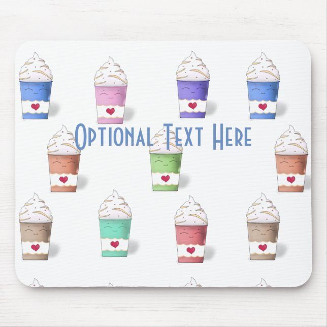 Mousepad Copas de café em cores de Cheio (Frente)