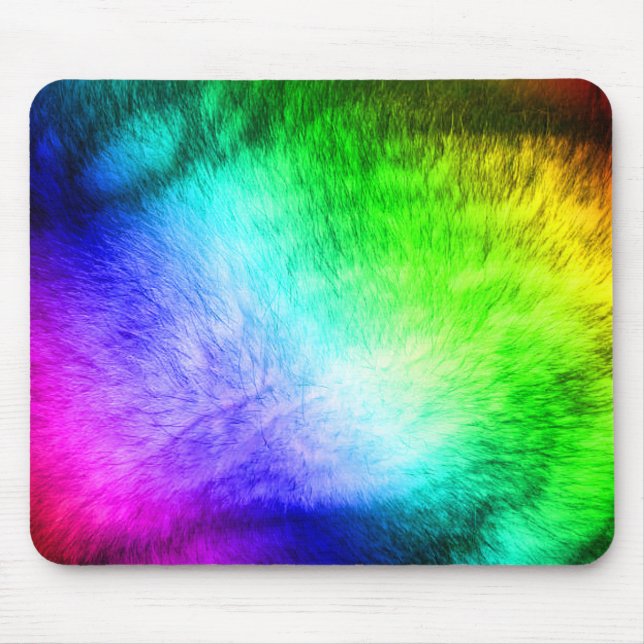 Mousepad Cópia peludo do arco-íris (Frente)