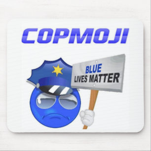 Mousepad CopMoji - tapete do rato azul da matéria das vidas