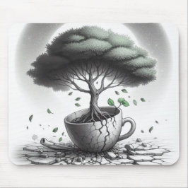 Mousepad Copo quebrado com árvore.