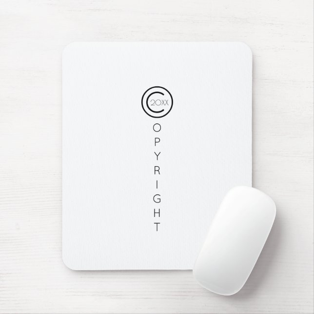 Mousepad Copyright Modern Typografic White (Com mouse)