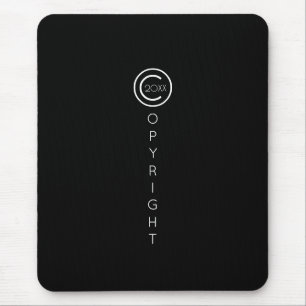 Mousepad Copyright Moderno Preto Tipográfico