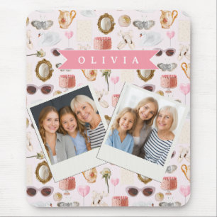 Mousepad Coquete Personalizado Rosa Vintage Feminino