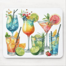 COQUETÉIS E FRUTAS DE VERÃO COLORIDOS EM PASTEL