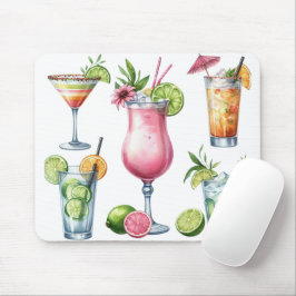 MOUSEPAD COQUETÉIS E FRUTAS DE VERÃO EM CORES PASTEL