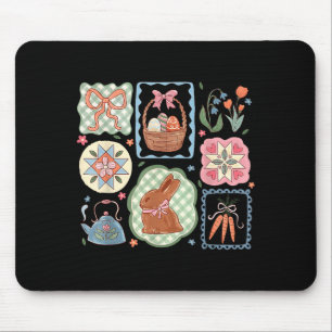 Mousepad Coquette Arco Coelho Ovos Coelho Divertido Flor Fe