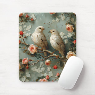 Mousepad Coquette Birds Floral