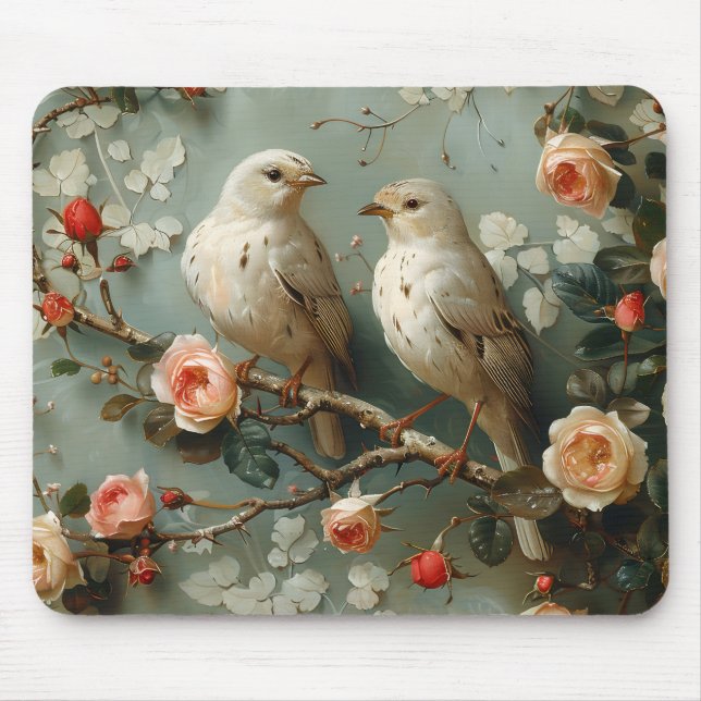 Mousepad Coquette Birds Floral (Frente)