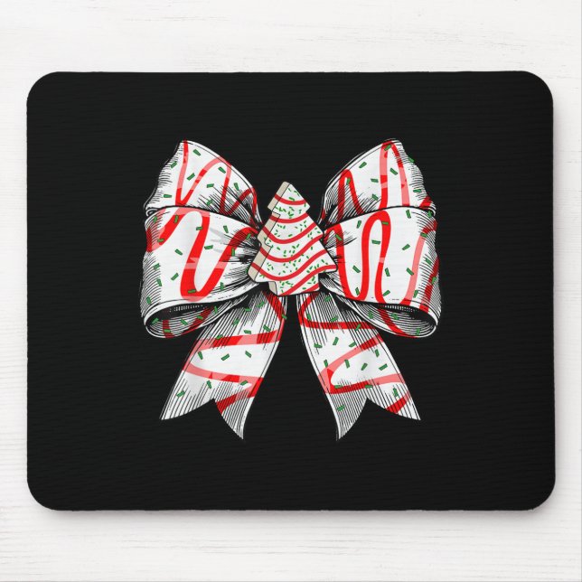 Mousepad Coquette Bow Christmas Tree Cake Christmas Vibes G (Frente)