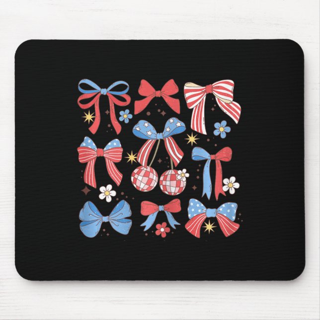 Mousepad Coquette Red White &amp; Blue Patriotic Arcos Retr (Frente)