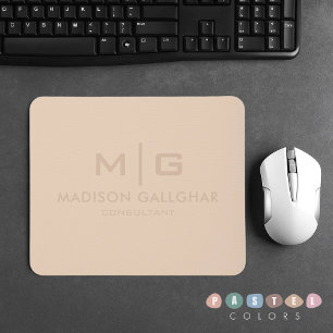 Mousepad Cor Amarela bege bege claro Sólido
