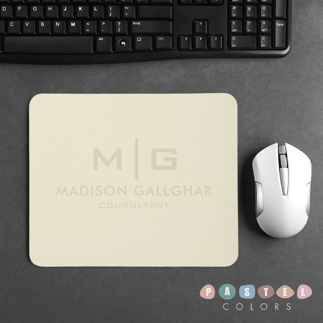 Mousepad Cor Amarela bege bege claro Sólido (Solid Soft Light Pastel Cream Beige Yellow Color Mouse Pad
)