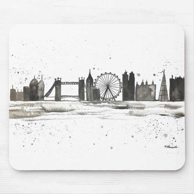 Mousepad Cor da linha do horizonte de Londres (Frente)