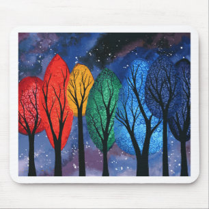 Mousepad Cor da noite - do arco-íris céu estrelado das
