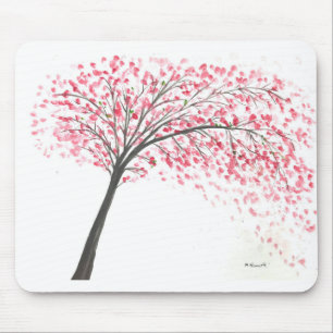 Mousepad Cor d'água da árvore florada de cereja