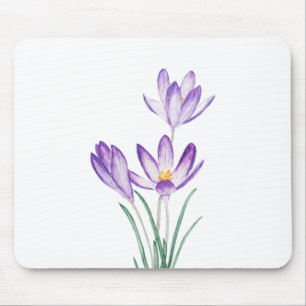 Mousepad cor d'água da flor de croco roxo