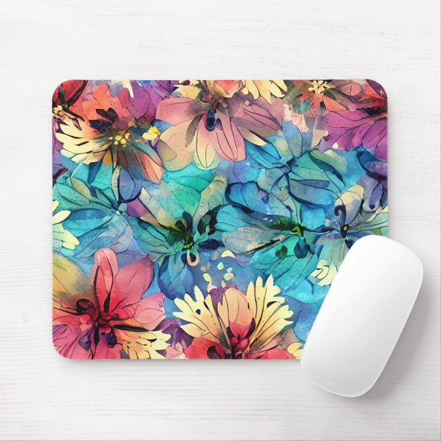 Mousepad Cor d'água floral cor púrpura (Com mouse)