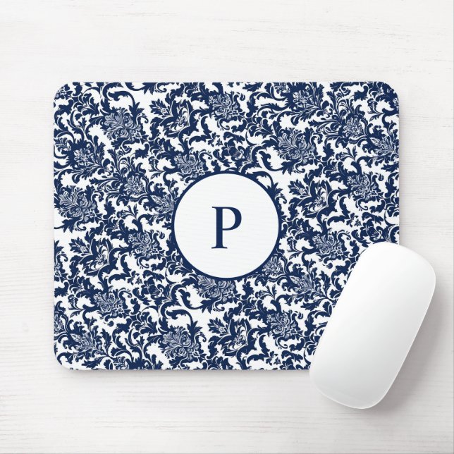 Mousepad Cor damasco Azul de Marinho Único (Com mouse)