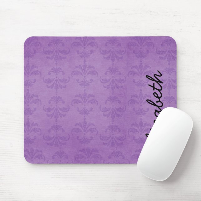Mousepad Cor damasco, Damasco Roxo, Seu Nome (Com mouse)