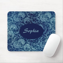 Mousepad Cor damasco Elegante Blue Vintage