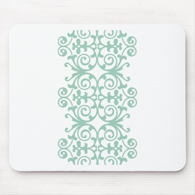 Mousepad Cor damasco na moda do verde da hortelã (Frente)