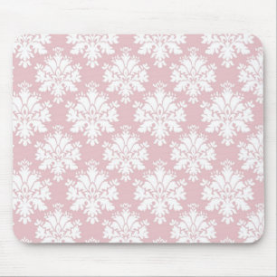Mousepad cor damasco rosa-mudo e creme branco