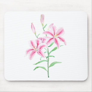Mousepad cor-de-água da flor da lila rosa