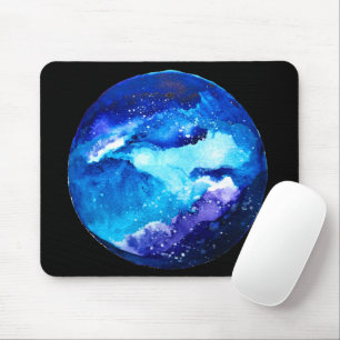 Mousepad Cor-de-água da galáxia nebulosa do planeta azul