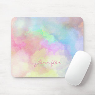 Mousepad Cor de Água de Pastel Mole Monograma