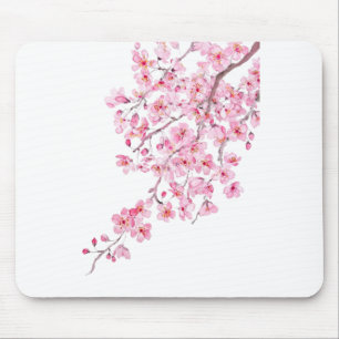 Mousepad cor de água rosa flor de cereja 2020