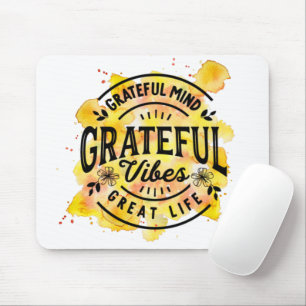 Mousepad Cor de Água Víbe Grata de Cotação Inspiradora