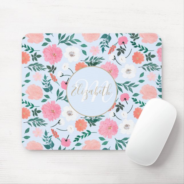 Mousepad Cor-de-rosa-branca e cor-de-rosa-claro, cor-de-ros (Com mouse)