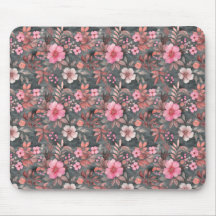 Cor-de-rosa-chic Elegante e Padrão Floral de Cinza