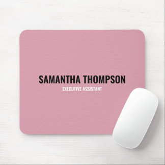 Mousepad Cor-de-rosa-chic moderno, branco e preto