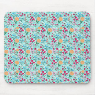 Mousepad Cor de rosa-claro e Design de Casa Floral Pequena