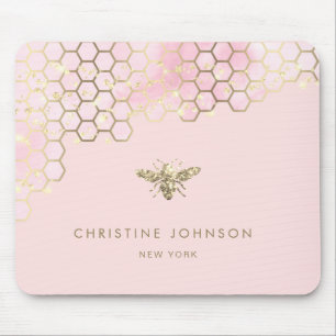 Mousepad cor-de-rosa com gradiente de abelha brilhante