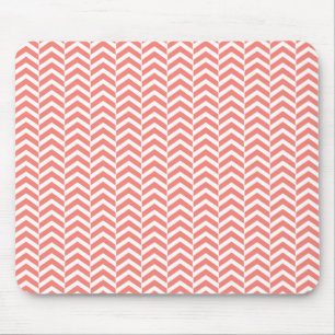 Mousepad Cor-de-rosa com padrão Chevron Teal
