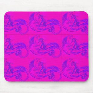 mousepad cor-de-rosa das sereias da onda