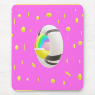 Mousepad Cor-de-rosa e amarelo com pasta de bolso médio glo