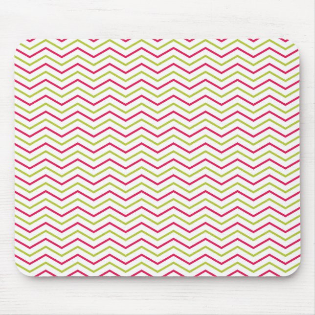 Mousepad Cor-de-rosa e limão Chevron (Frente)